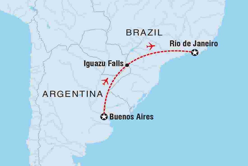 Viagem do Brasil até a Argentina - Mapa